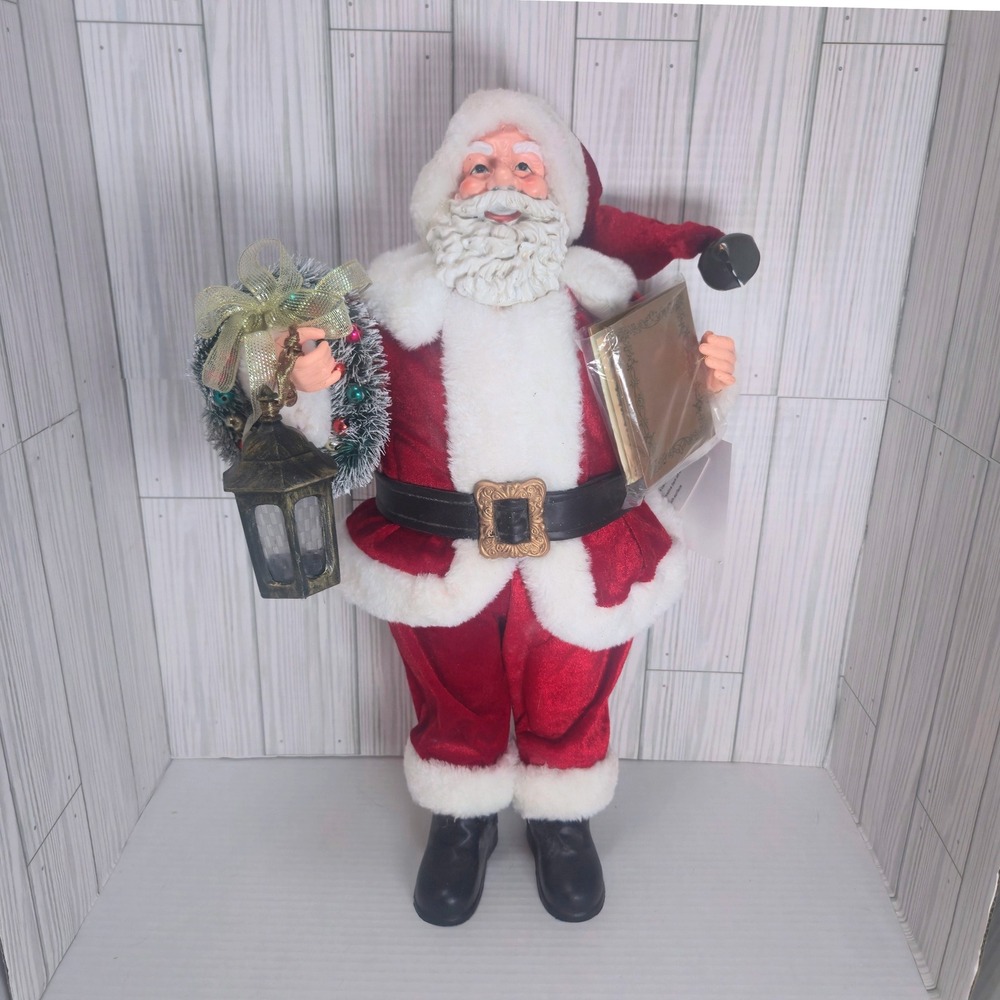 Valerie‎ 18" Santa Claus Figure Lantern Wreath Book Christmas Holiday Decor New